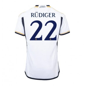 Lacne Muži Futbalové dres Real Madrid Antonio Rudiger #22 2023-24 Krátky Rukáv - Domáci